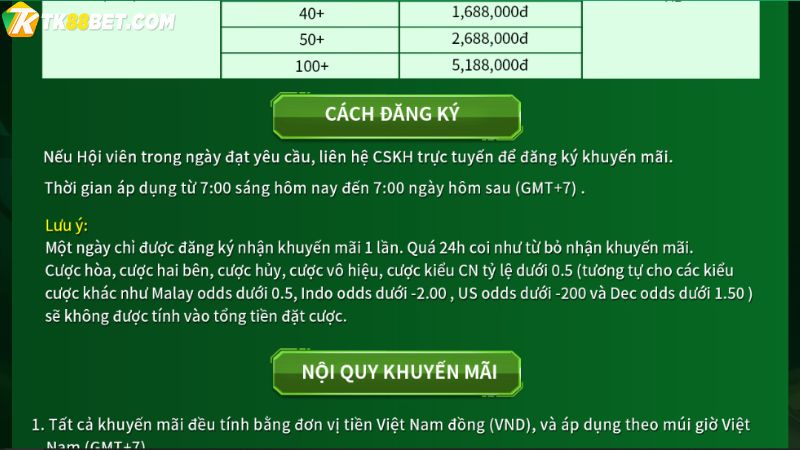 Cách đăng ký khuyến mãi