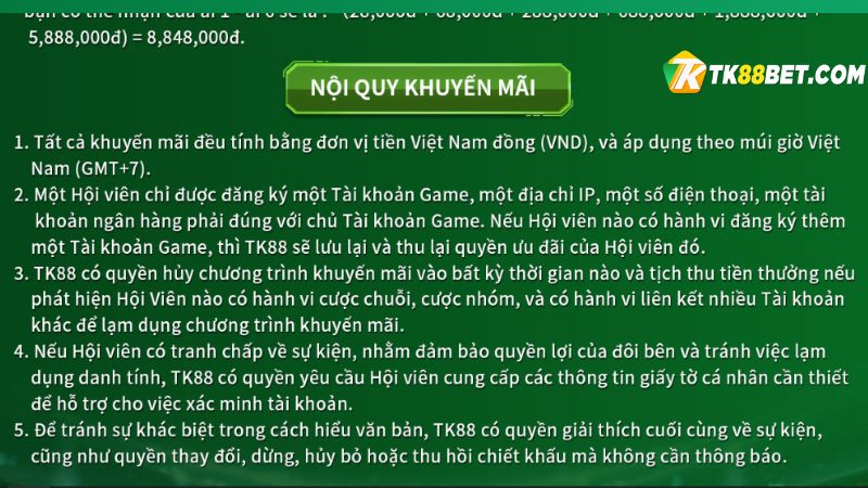 Nội quy khuyến mãi